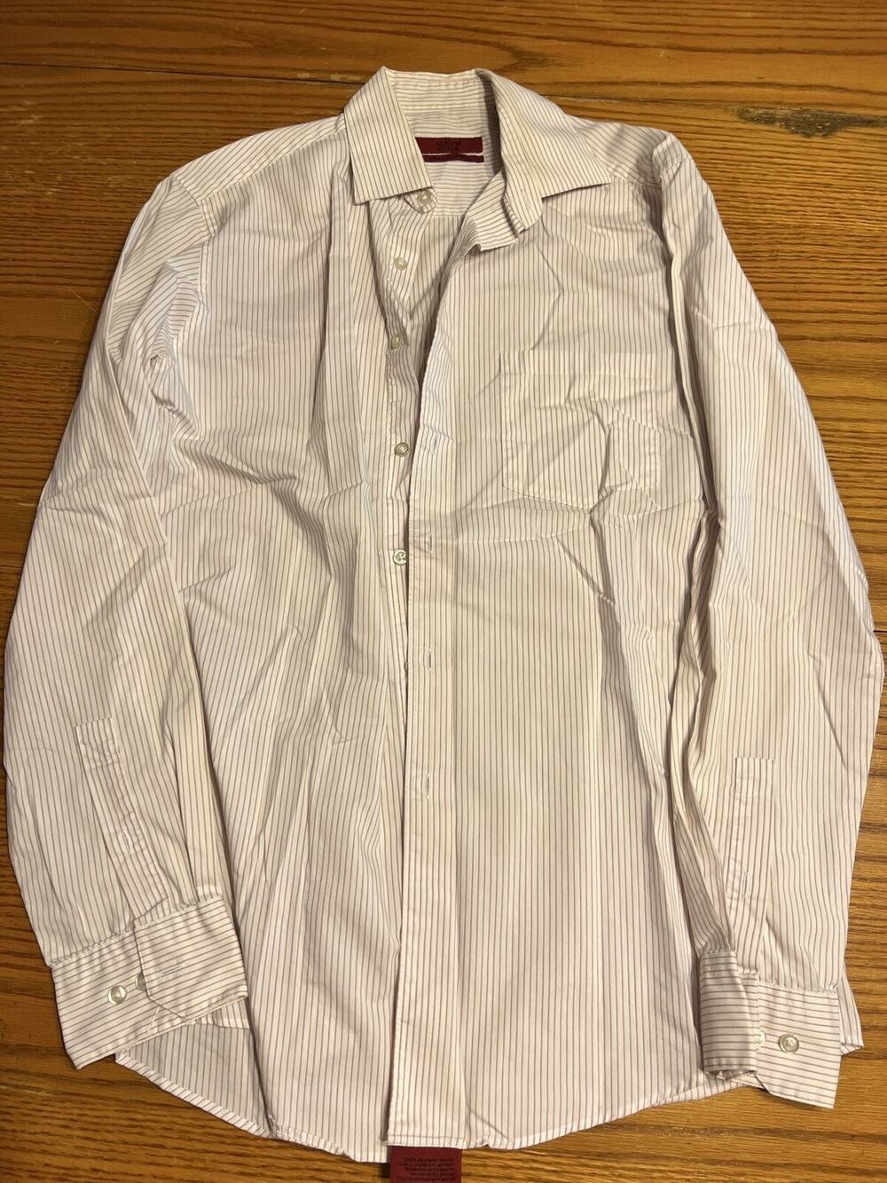 Alfani Shirt Medium White Pink Long Sleeve Button Down Men